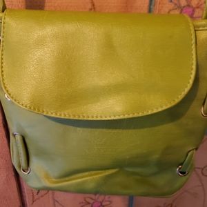 Genuine leather green purse